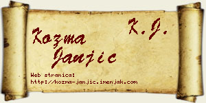 Kozma Janjić vizit kartica